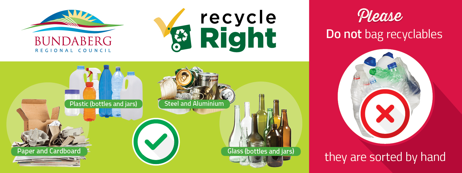 Recycle right please do not bag recyclables they are sorted by hand